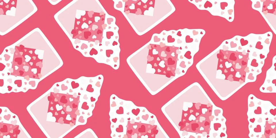Love letters seamless pattern. Repeating design element for printing on wrapp Stock Illustration