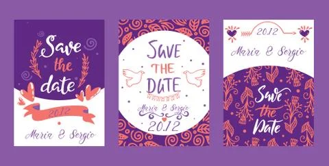 Love lettring Sav e the Date vector lovely calligraphy lovable sign sketch Stock Illustration