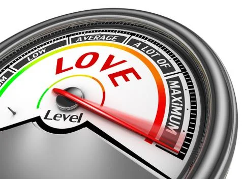Love level conceptual meter indicate maximum Stock Illustration