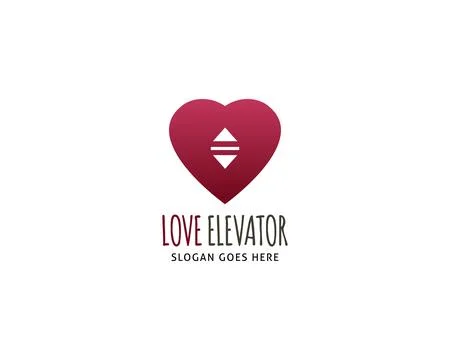 Love lift or elevator logo vector template Ilustración de archivo