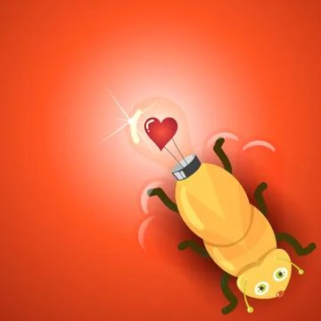 Love Light Bulb Firefly Stock Illustration