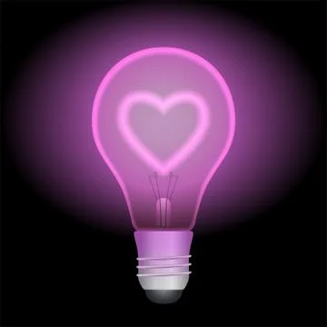 Love light bulb Stock Illustration