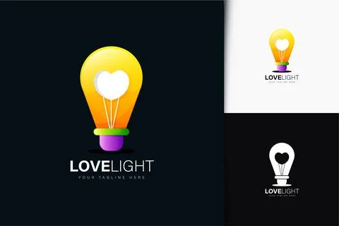 Love light logo design with gradient Stock Illustration