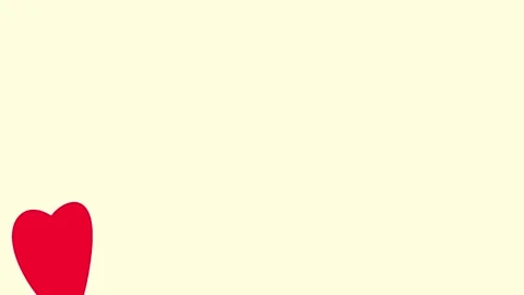 Love line icon loop animation isolated on cream background Video stock 327461124