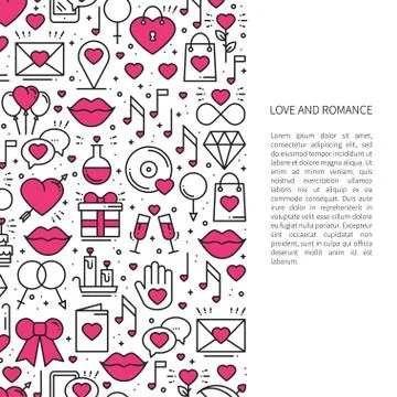 Love line pattern concept with place for your text. St Valentine's day. Love Illustrazione stock