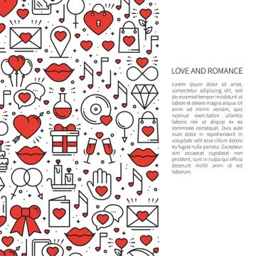 Love line pattern concept with place for your text. St Valentine's day. Love Stock Illustration