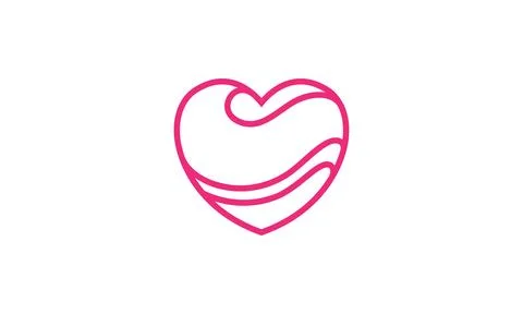 Love lines with wave shape logo symbol vector icon illustration graphic desig Illustrazione stock