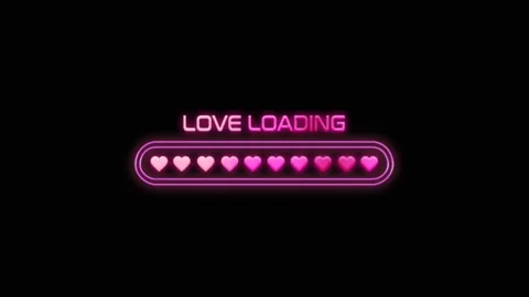Love Loading Animations In Black Screen Stock Footage 229761973