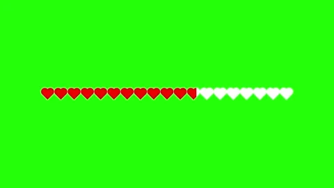 Love loading bar animated loading love percentage 100 percent green screen .. Stock Footage 267942170