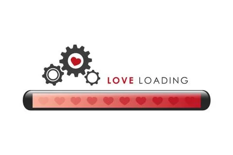 Love loading bar with red heart Stock Illustration