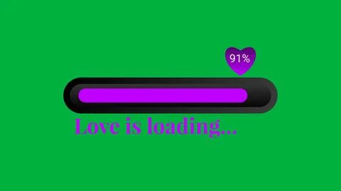 Love is loading concept in pink colour with progress level Stock Illustration