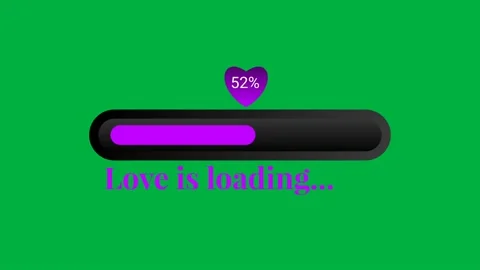 Love is loading on green screen with moving progress line Vídeos de archivo 230170608