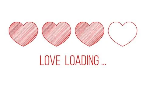 Love loading, hearts progress bar Stock Illustration