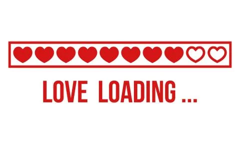Love loading with hearts progress bar Stock Illustration