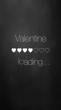 Love is Loading with Loading bar, valentine s day is coming. Phone wallpaper. Stock Illustration