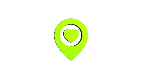 Love location 3d pin map rotating animation spinning in background Stock Footage 313492331