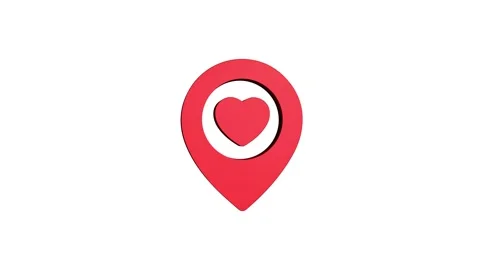 Love location 3d pin map rotating animation spinning in background Stock Footage 313492341