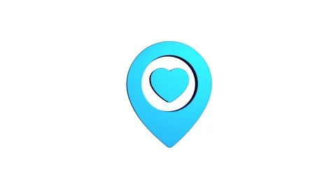 Love location 3d pin map rotating animation spinning in background Stock Footage 313492349