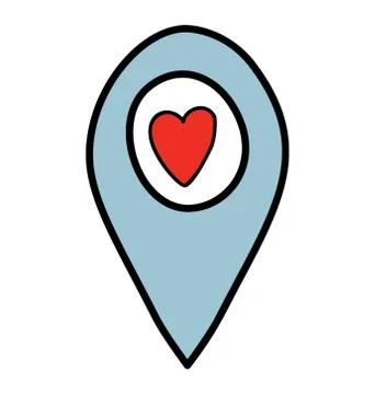 Love location, doodle design vector Stock Illustration