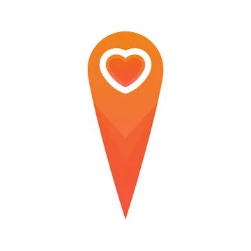 Love location logo element design template icon Stock Illustration
