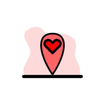 Love Location Vector Conceptual Icon Design Illustration Stock Illustration