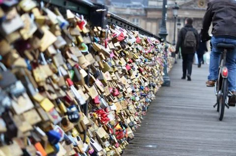 The Love Lock Bridge Stock Photos
