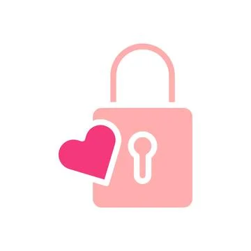 Love Lock Icon. Concept of commitment, affection, and security. Stock Illustration