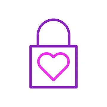 Love Lock Icon. Concept of secure love, affection, and commitment. Stock Illustration