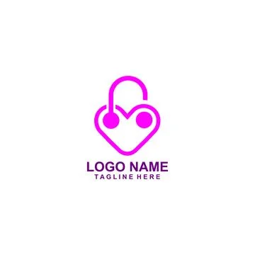 Love lock logo design vector Illustrazione stock