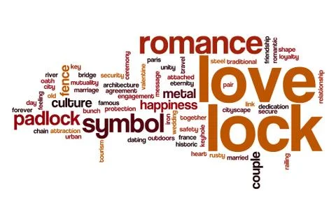Love lock word cloud Stock Illustration