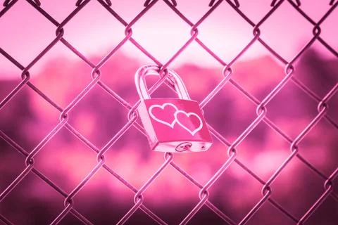 Love Lockers pink tone style Stock Photos