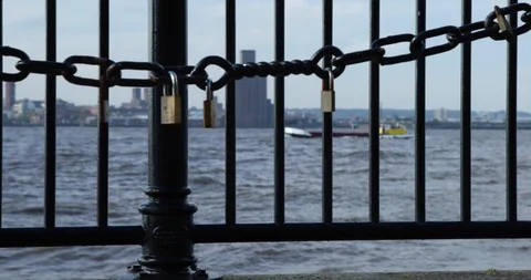 Love locks on the bridge Stock Footage 101360232