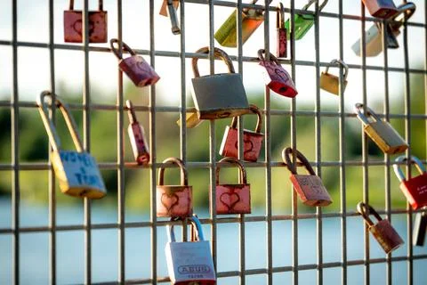 Love Locks on a Bridge Stock Photos