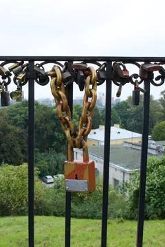 Love Locks on Bridge Foto stock