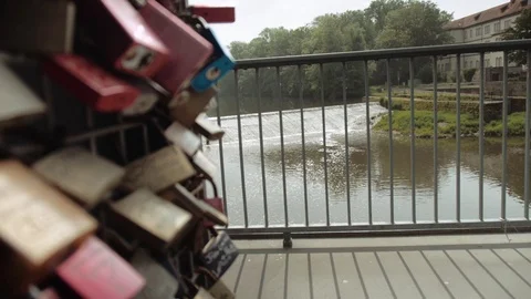 Love Locks on a Bridge (smoothly graded) 動画素材 71245506