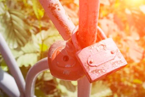 Love locks close up Stock Photos