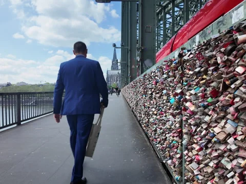 Love locks Cologne Stock Footage 335934011