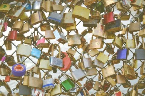 Love Locks In Paris Stock-Fotos