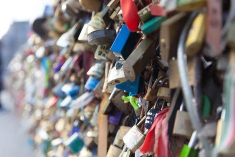 Love locks Stock Photos