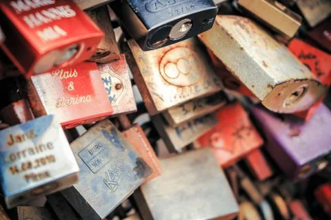 Love locks Stock Photos
