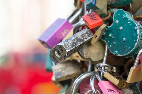 Love locks Stock Photos
