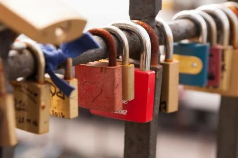 Love locks Stock Photos