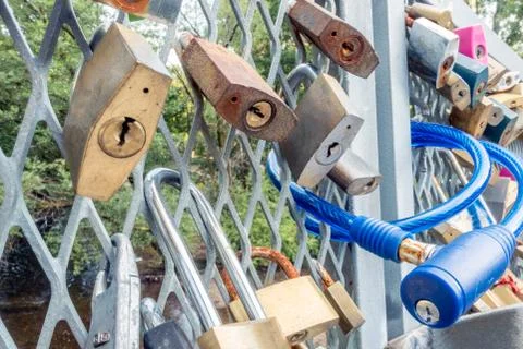 Love locks Foto stock
