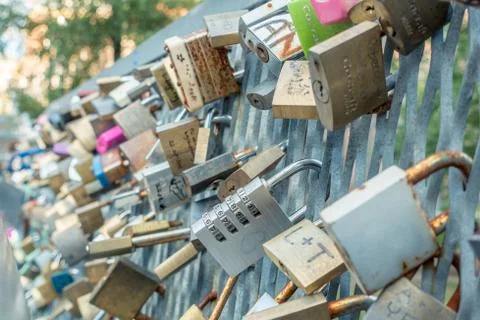Love locks Foto stock
