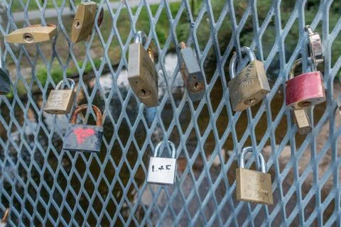 Love locks Foto stock