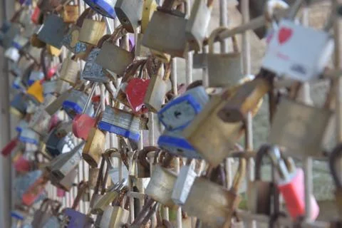 Love locks Stock Photos