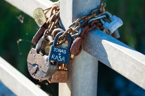 Love locks Stock Photos