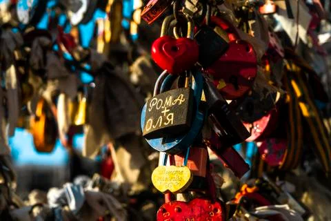 Love locks Foto stock