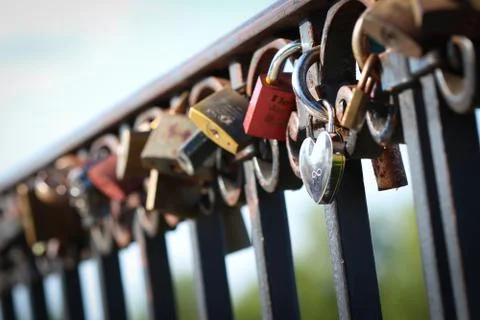 Love locks Stock Photos