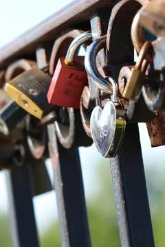 Love locks Stock Photos